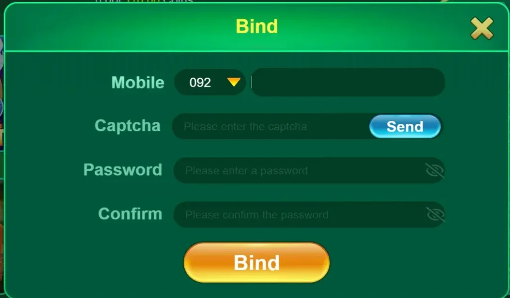 3Patti Gold registration screen on Android