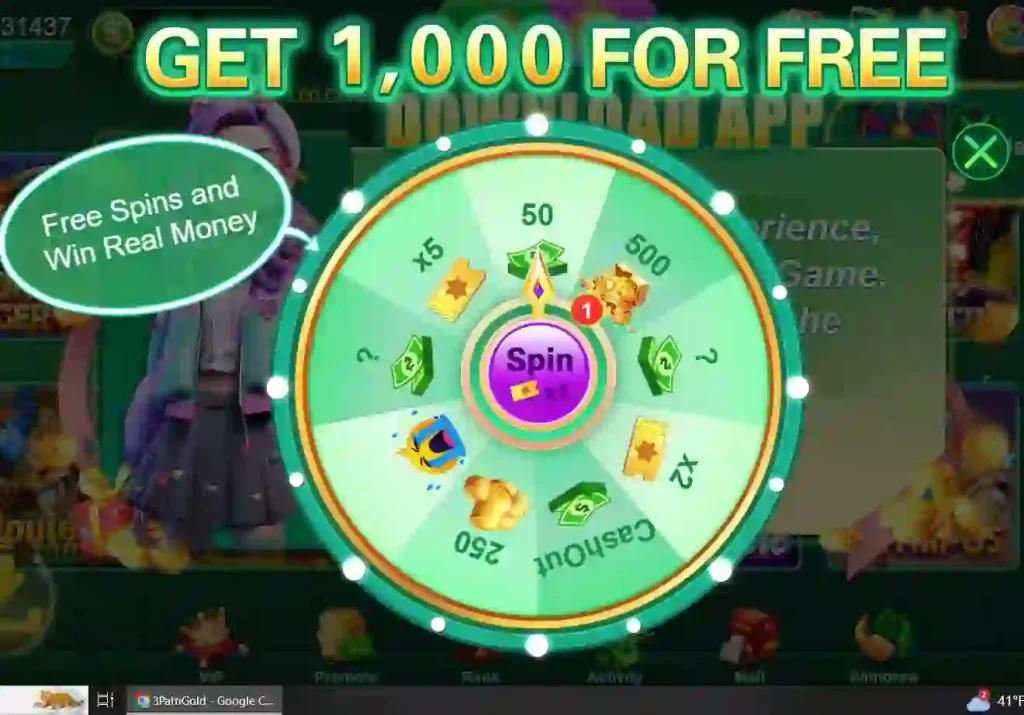 3Patti Gold Lucky Wheel showing rewards and prizes