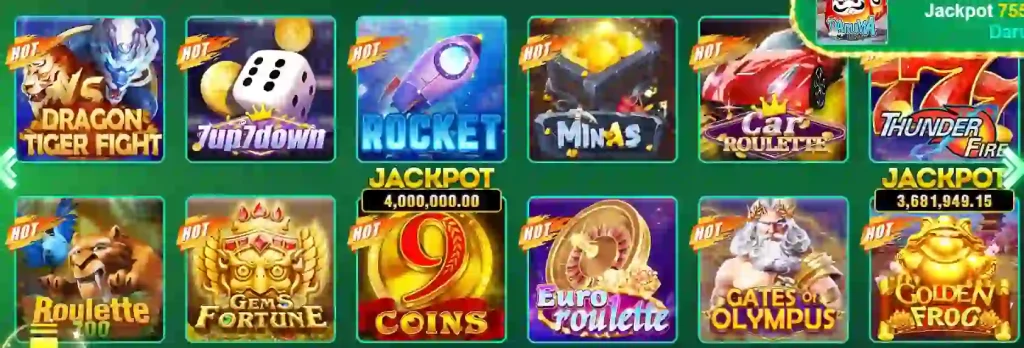 X92Bet Game showing slot and card games