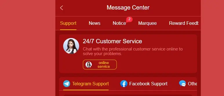 Bet999 Support screenshot 