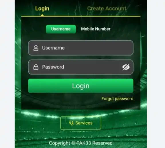 Pk33 Sign up Screen