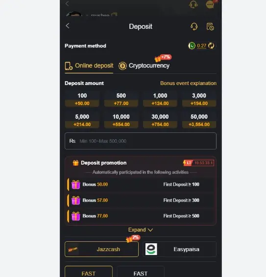 Sv77 Deposit and withdraw