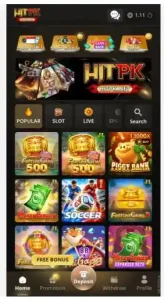 Hitpk Game interface