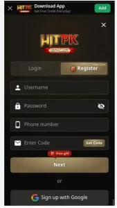 Hitpk registration